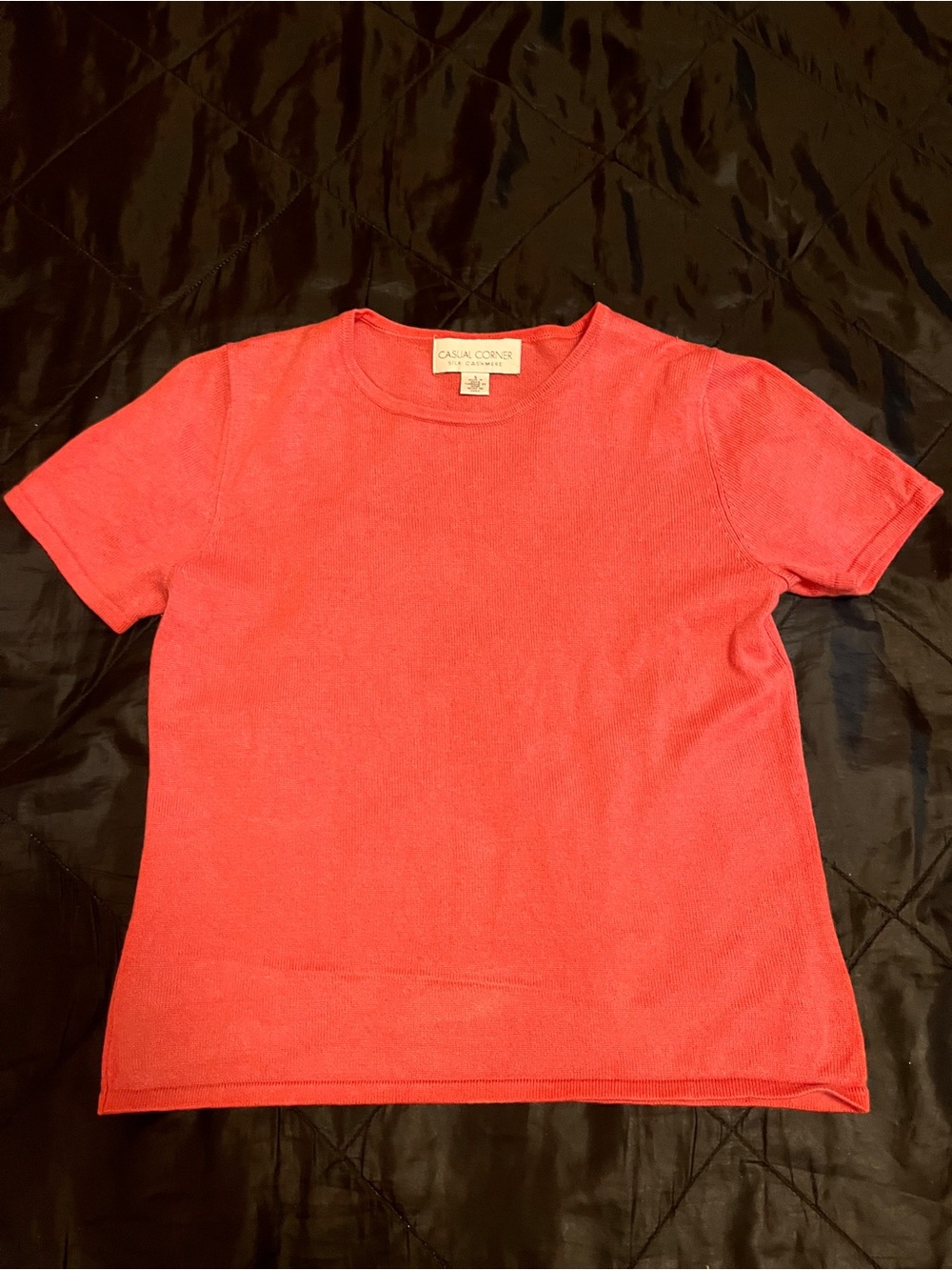 Casual Corner Coral Short Sleeve Tee silk cashmere sweater